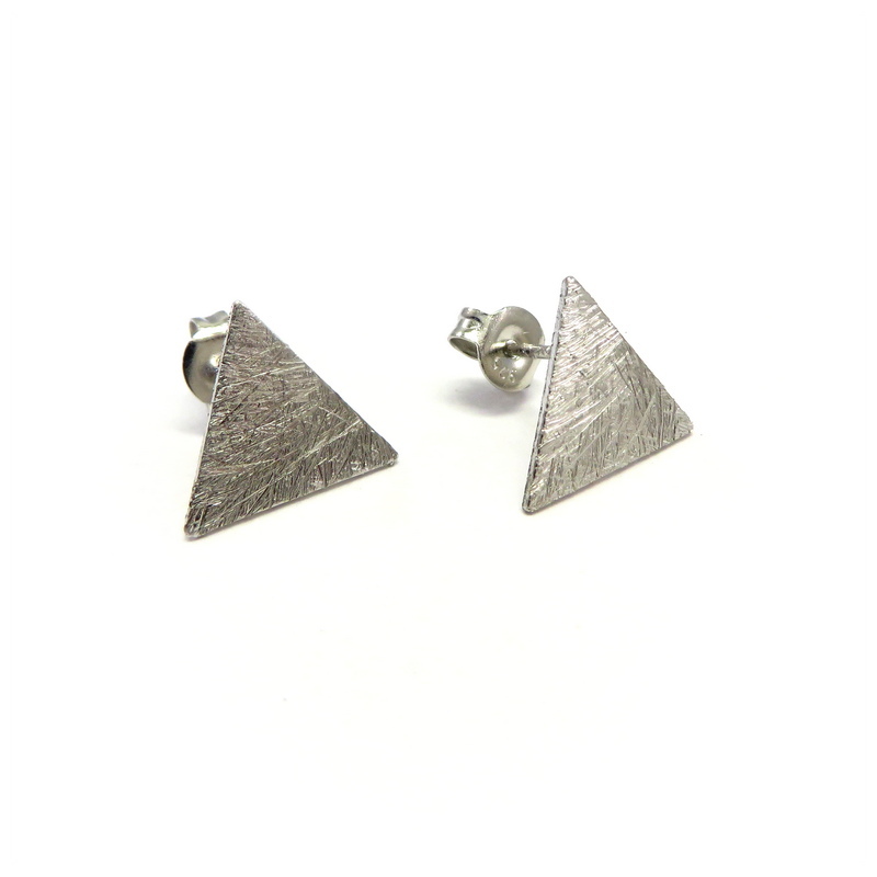 Triangle Sterling Silver Stud Earrings