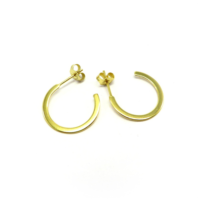 Gold Plated Sterling Silver Hoop Earrings