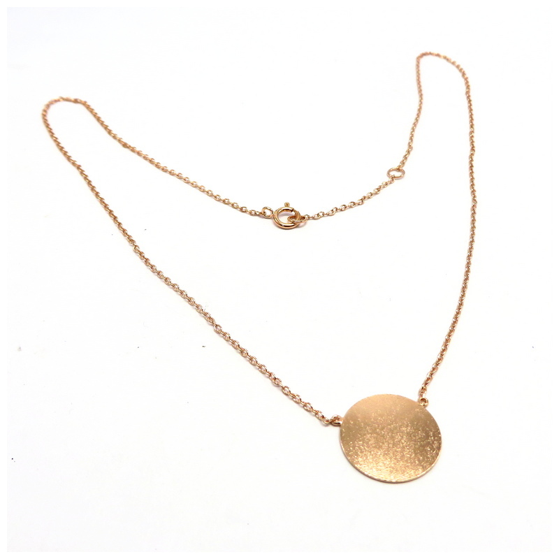 Disc Rose Gold Plated Sterling Silver Necklace