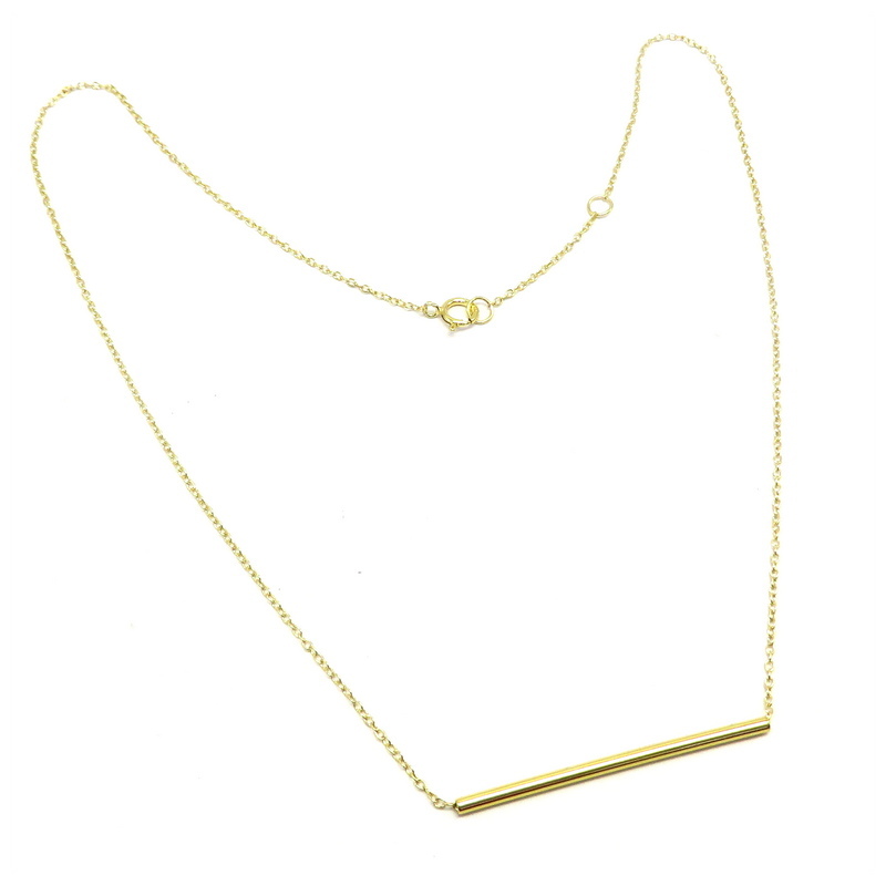 Loose Bar Gold Plated Sterling Silver Necklace