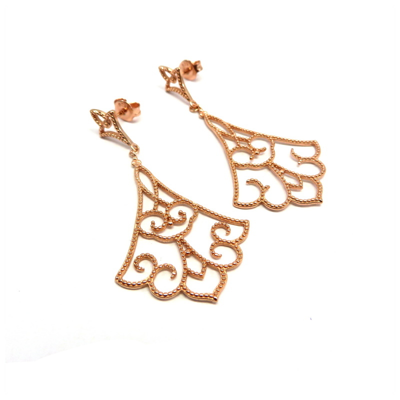 Vintage Rose Gold Sterling Silver Earrings