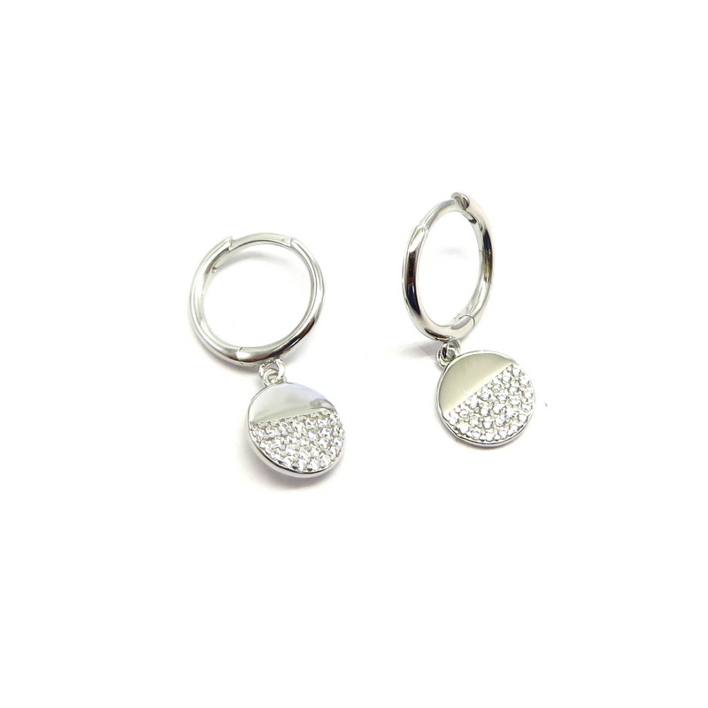 Disc Sterling Silver Hoop Earrings