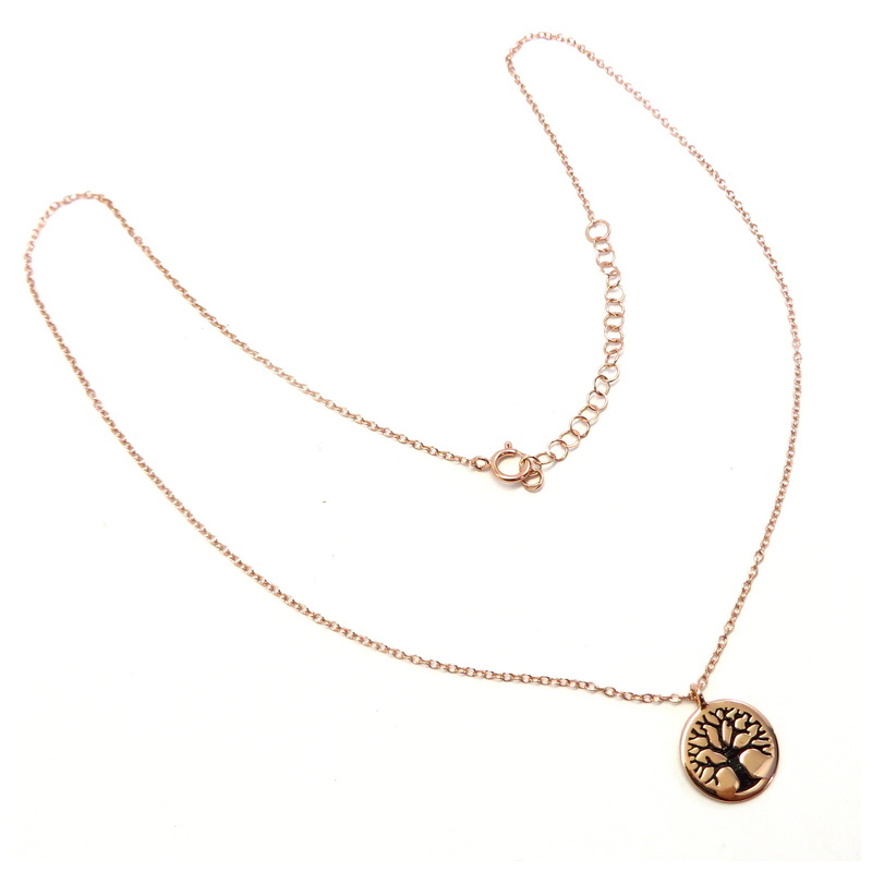 Tree of Life Rose Gold Plated Sterling Silver Necklace