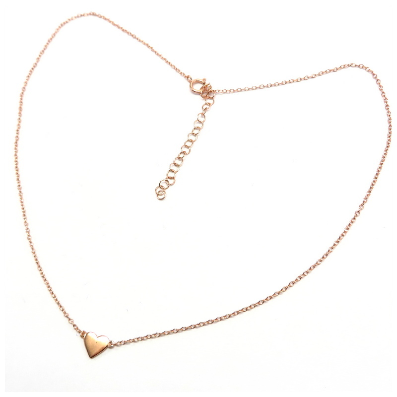 Heart Rose Gold Plated Sterling Silver Necklace