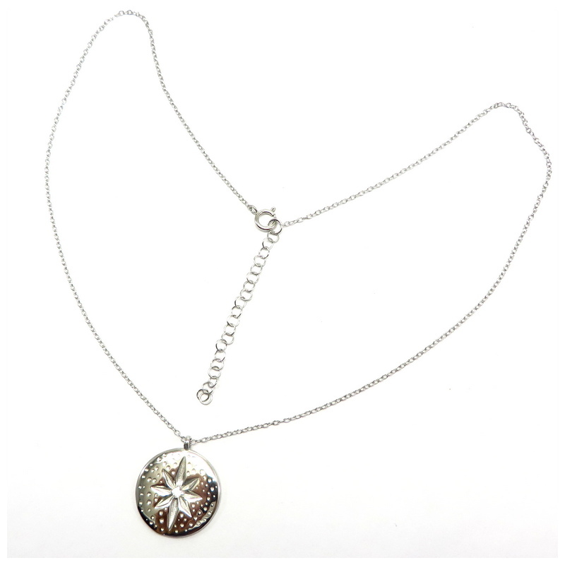 Flower Medallion Sterling Silver Necklace