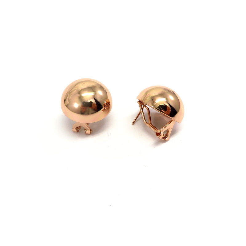 Ball Rose Gold Plated Sterling Silver Earrings