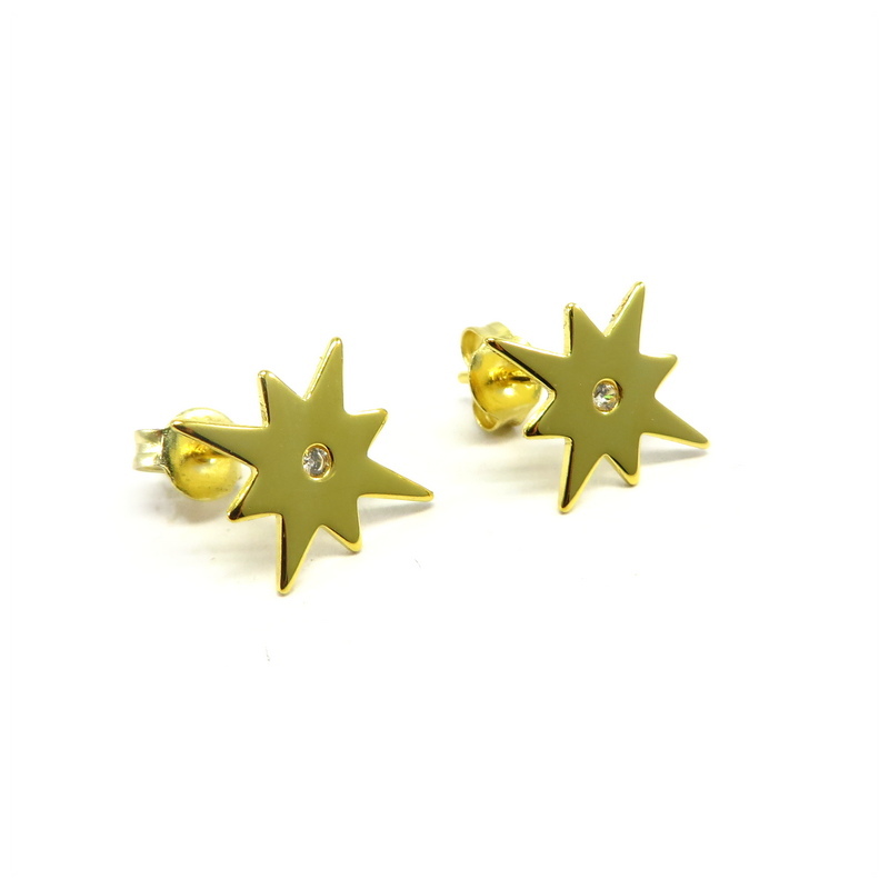 Starburst Gold Plated Sterling Silver Earrings