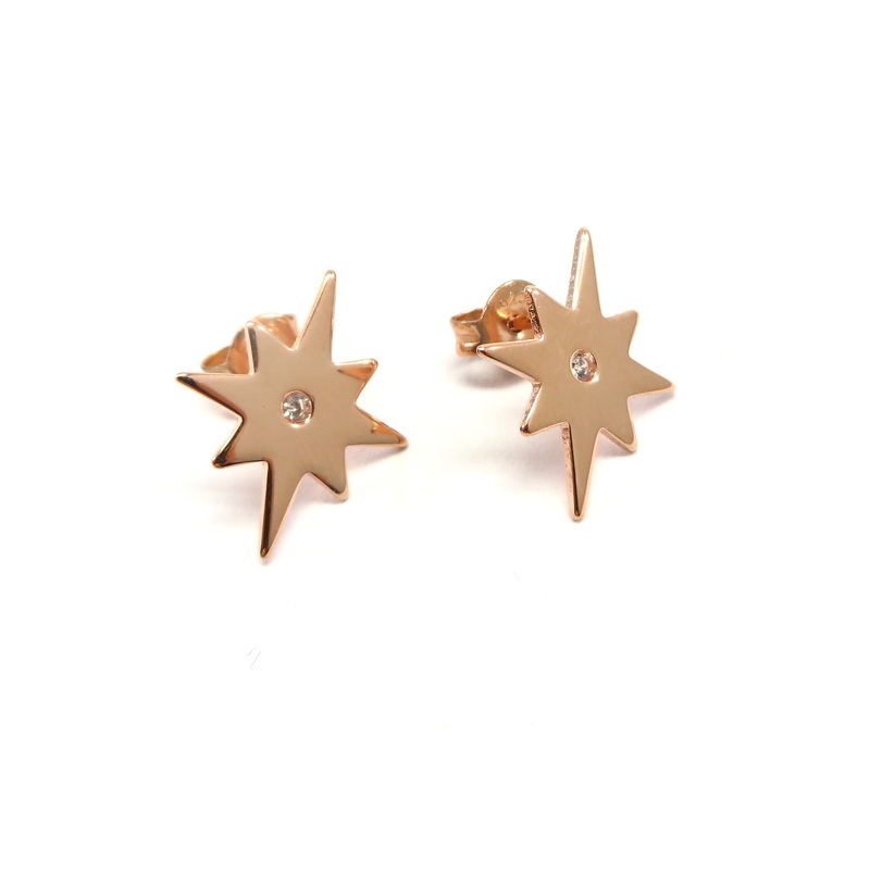 Starburst Rose Gold Plated Sterling Silver Earrings