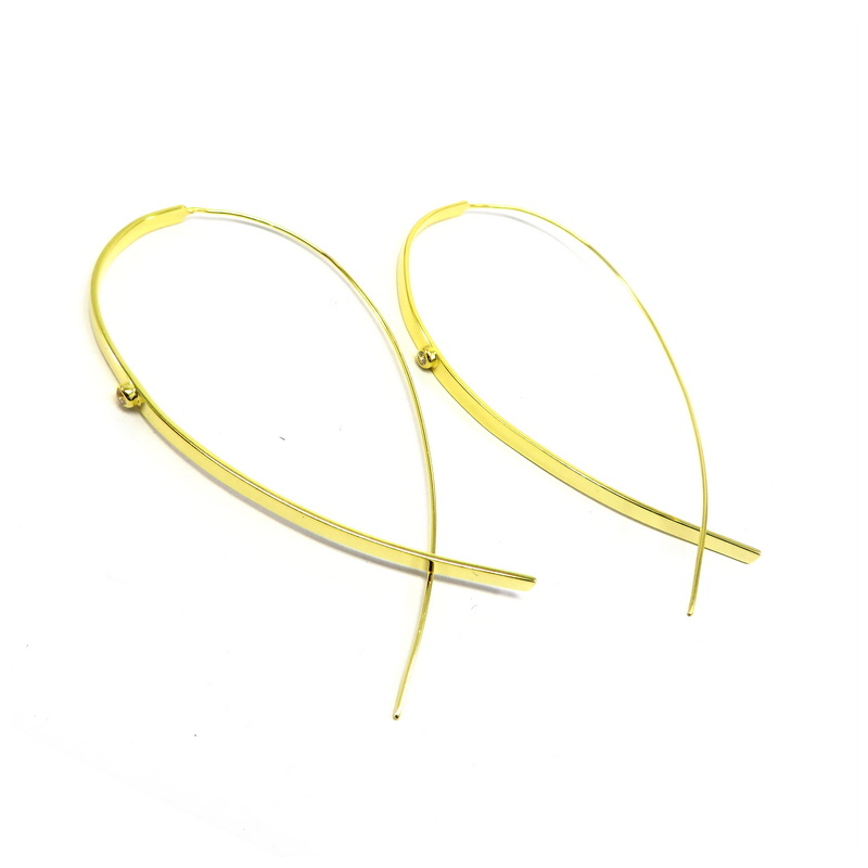 Pull Through Gold Plated Sterling Silver Earrings