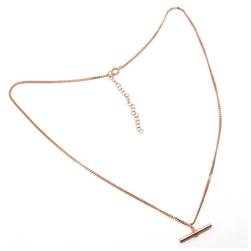 Bar Rose Gold Plated Sterling Silver Necklace