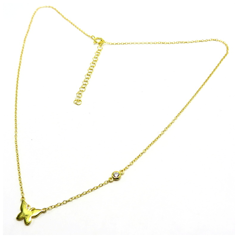 Butterfly Gold Plated Sterling Silver Necklace