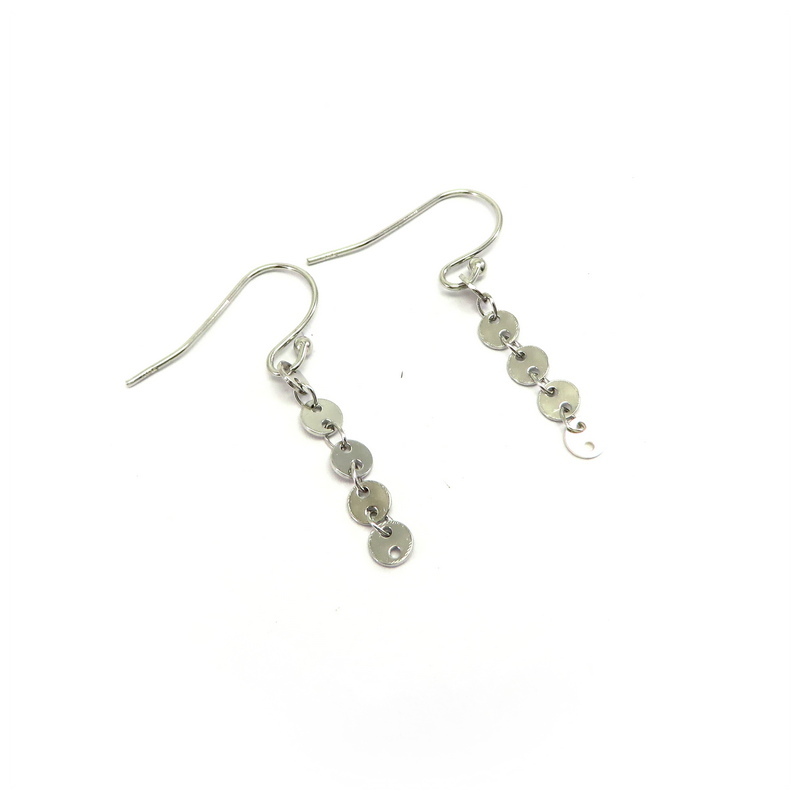 Disc Sterling Silver Hook Earrings