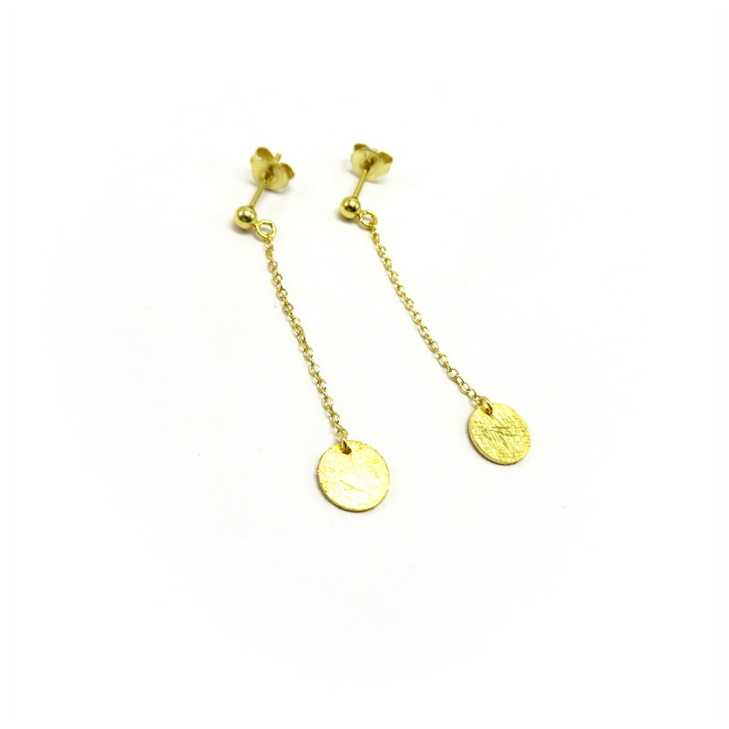 Disc Gold Plated Sterling Silver Earrings