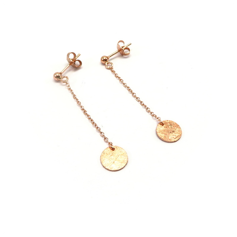 Disc Rose Gold Plated Sterling Silver Earrings