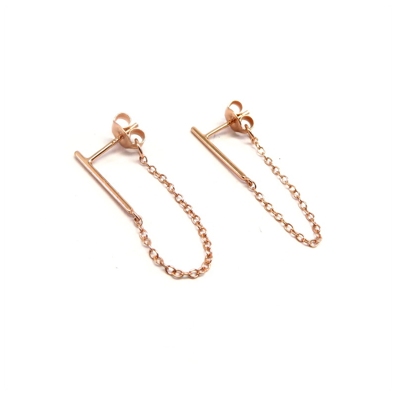 Wrap-Around Rose Gold Sterling Silver Earrings