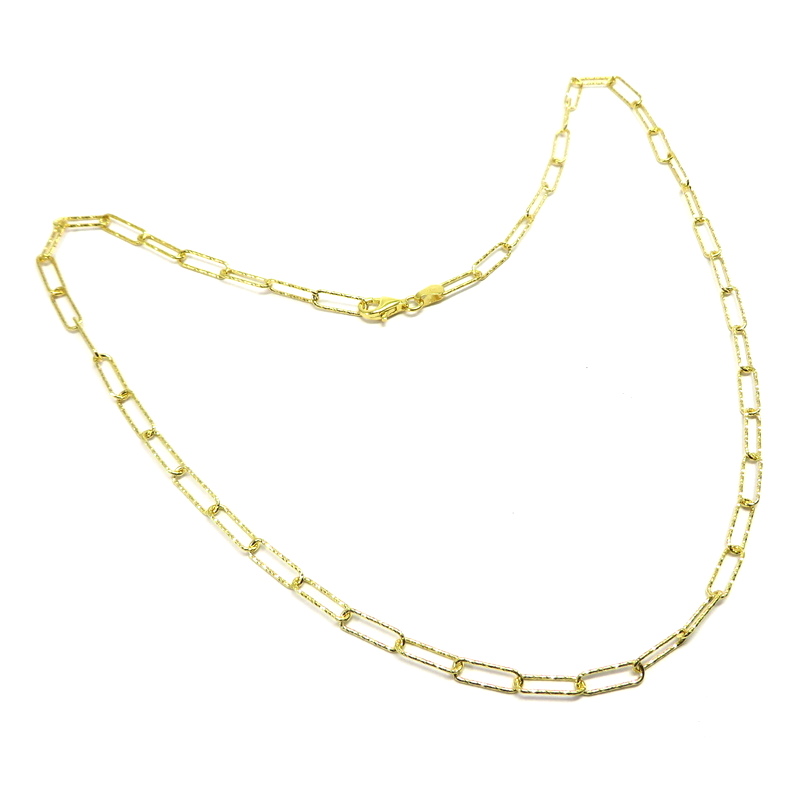 Glittery Chain Gold Plated Sterling Silver Necklace