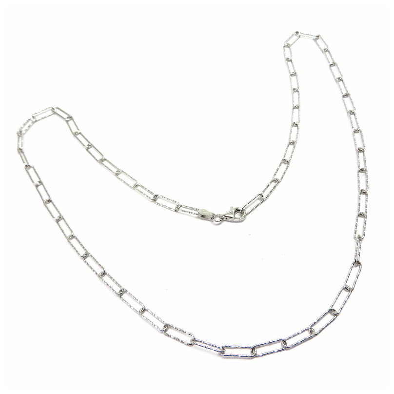 Glittery Chain Sterling Silver Necklace