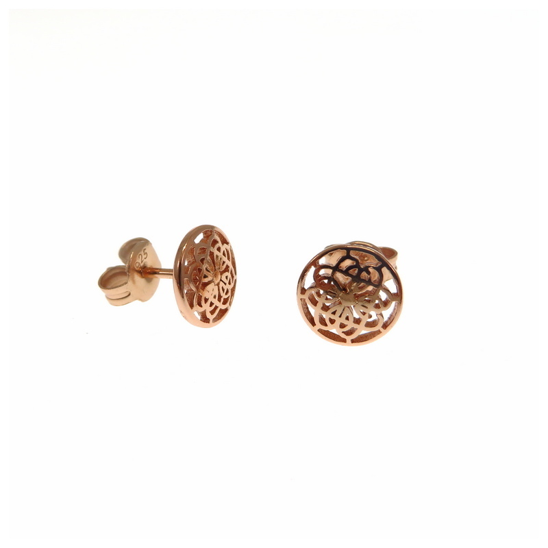 Rose Gold Plated Sterling Silver Stud Earrings