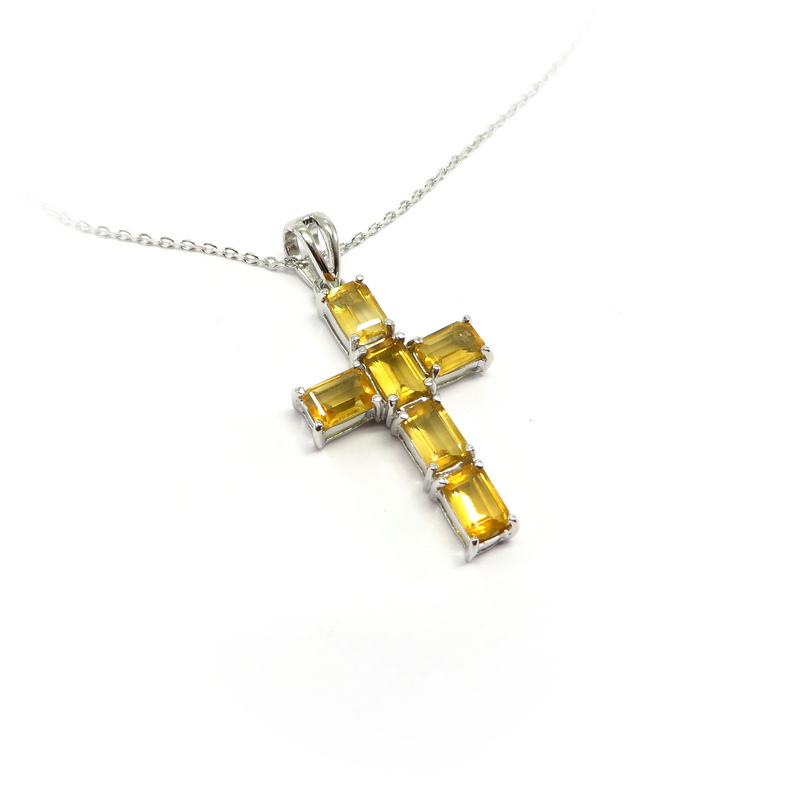 Citrine Cross Pendant