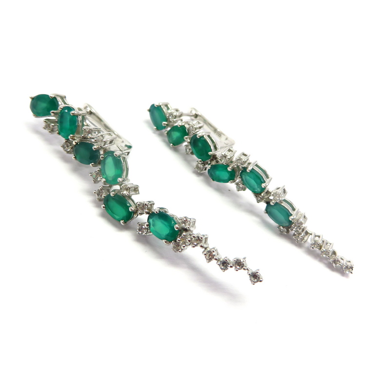 Green Agate Earrings