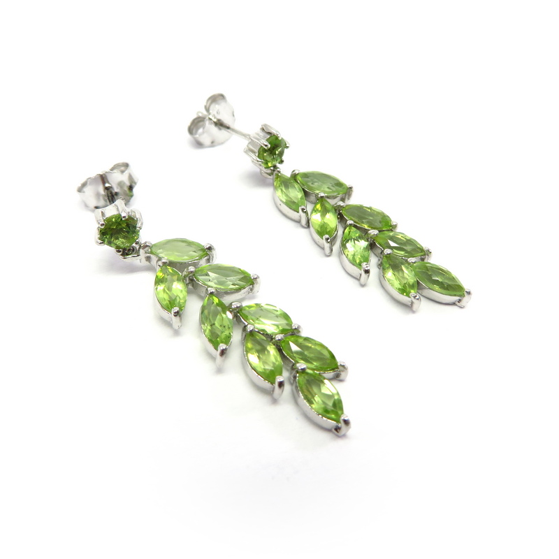 Leaf Peridot Earrings