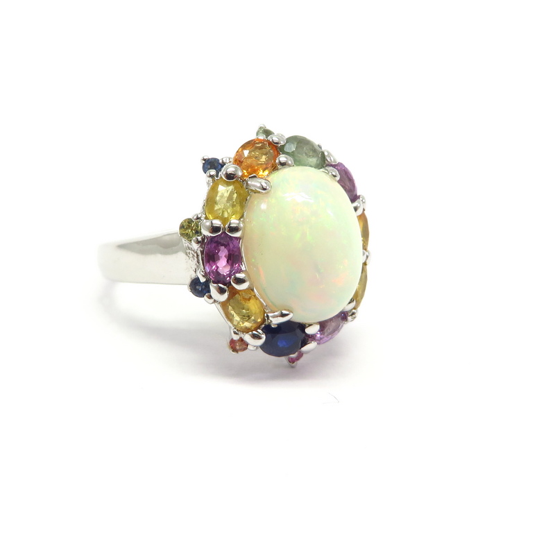 Opal and Sapphire Ring