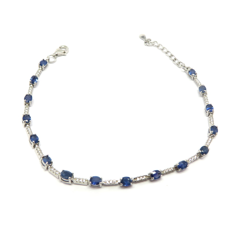 Natural Blue Sapphire Tennis Bracelet