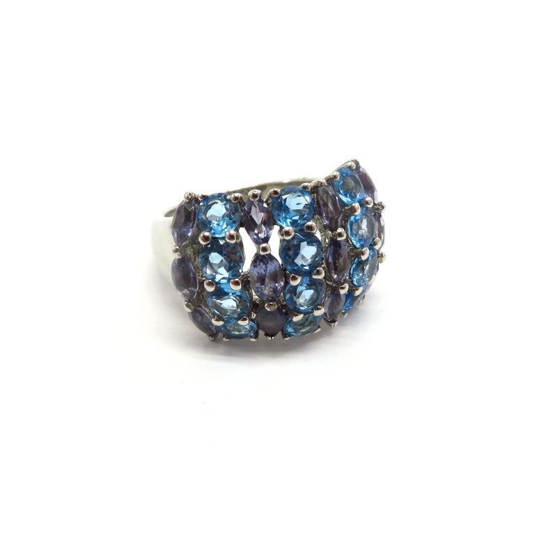 Blue Topaz and Iolite Ring