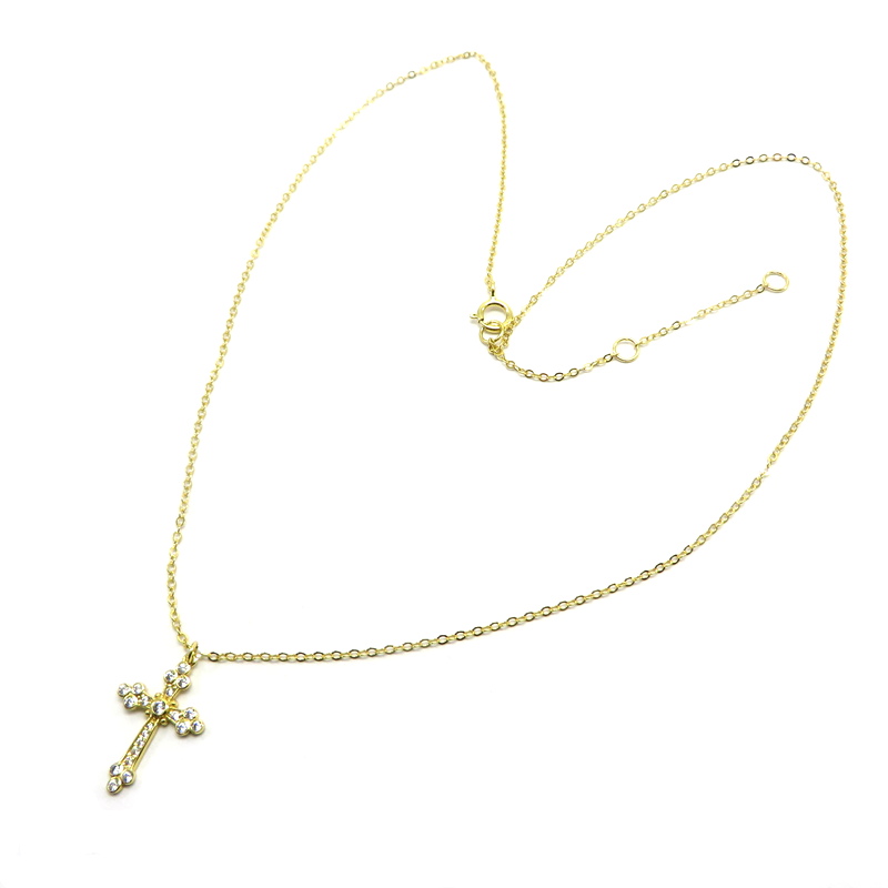 Gold Plated Silver Chain Necklace with the Pendant