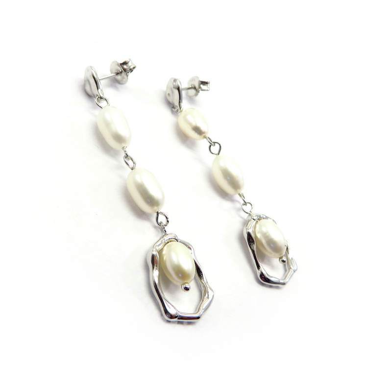 Freshwater Pearl Silver Earrings