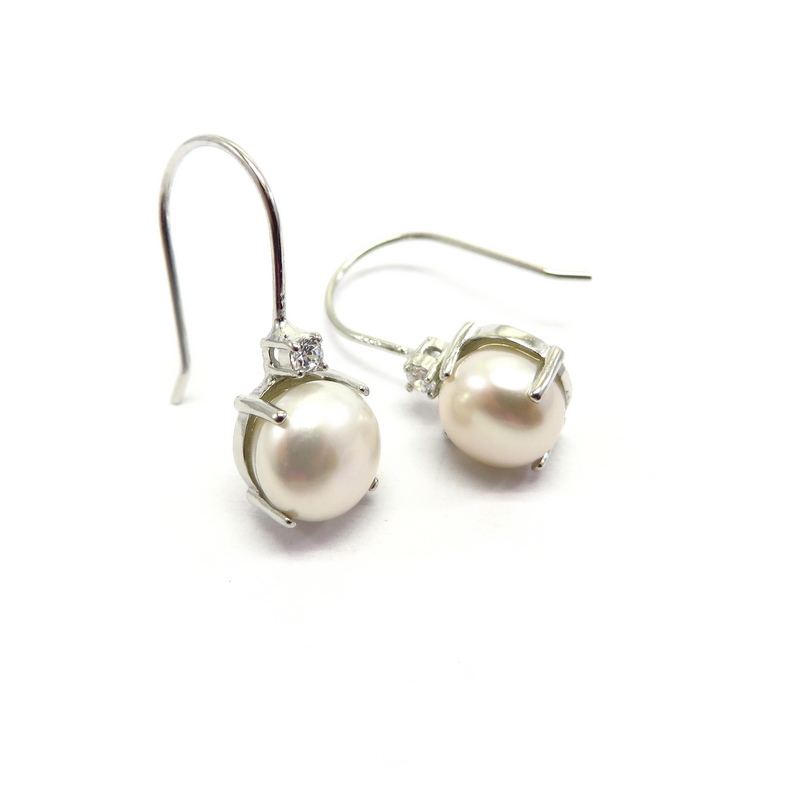 Freshwater Pearl Silver Hook Earrings