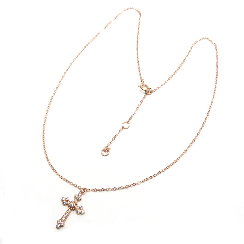 Silver Chain Rose Gold Plated Necklace with Pendant