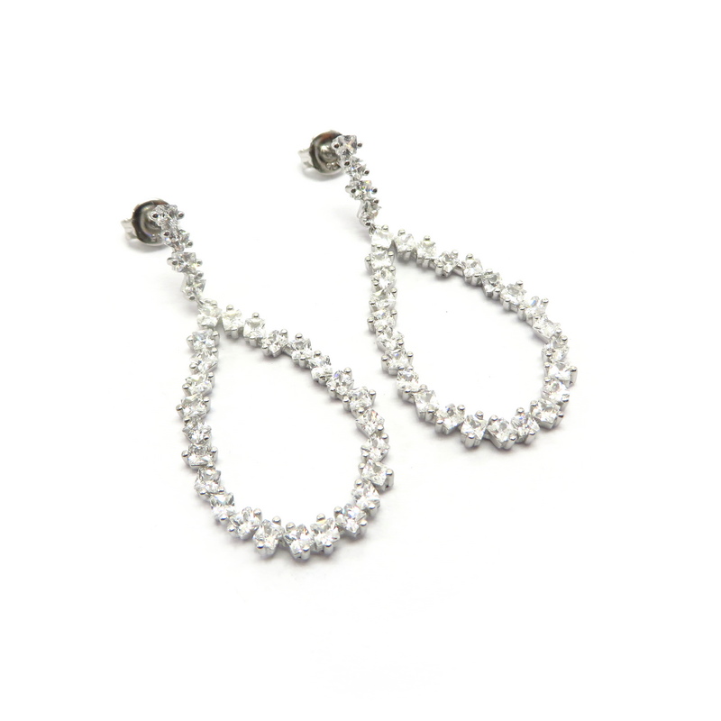 Silver Earrings with Cubic Zirconia