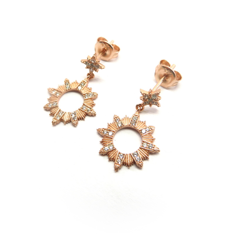 Rose Gold Plated Silver Earrings