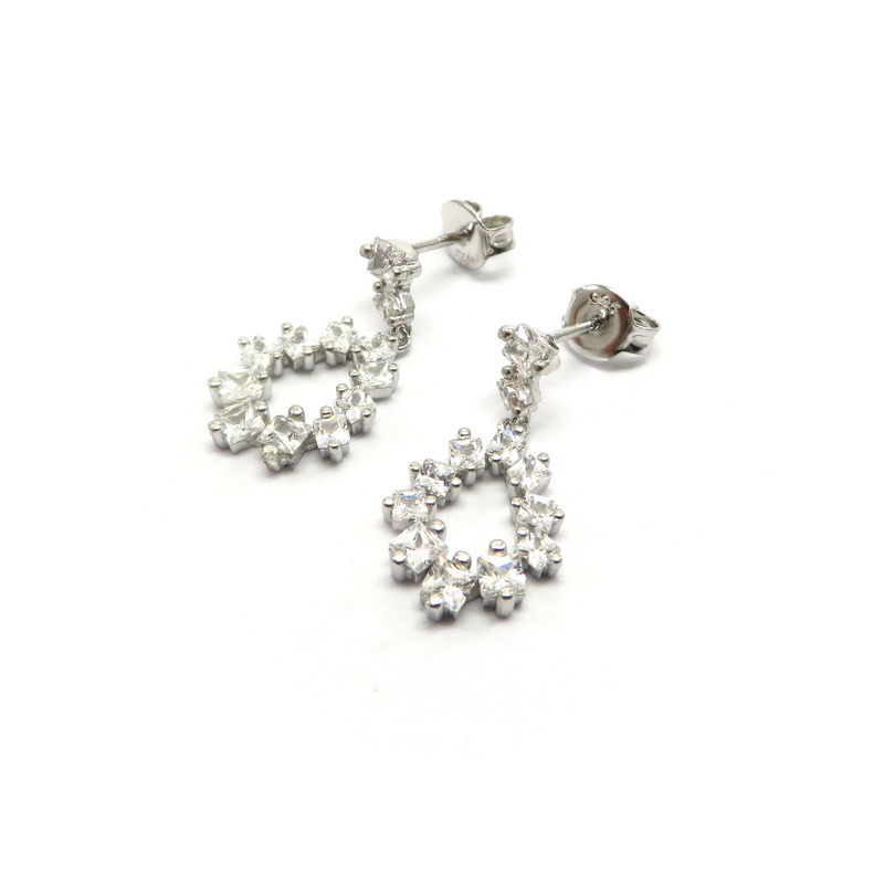 Silver Earrings with Cubic Zirconia