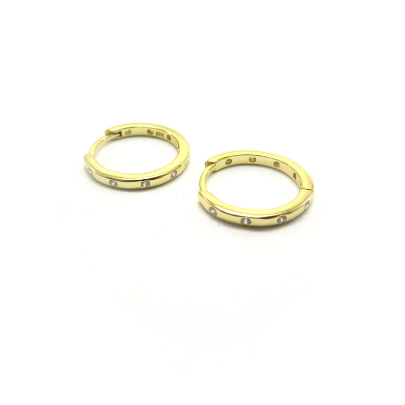 Gold Plated Sterling Silver Closed Hoops