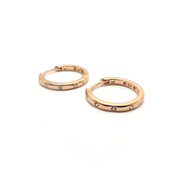 Rose Gold Plated Sterling Silver Closed Hoops
