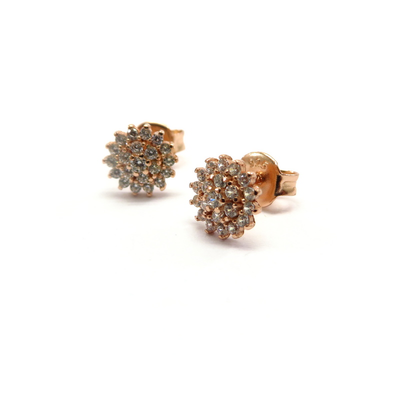 Delicate Rose Gold Plated Flower Studs