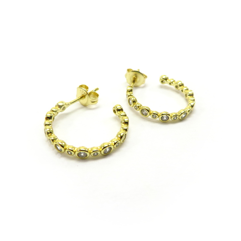 Radiant Gold Plated Sterling Silver Hoops