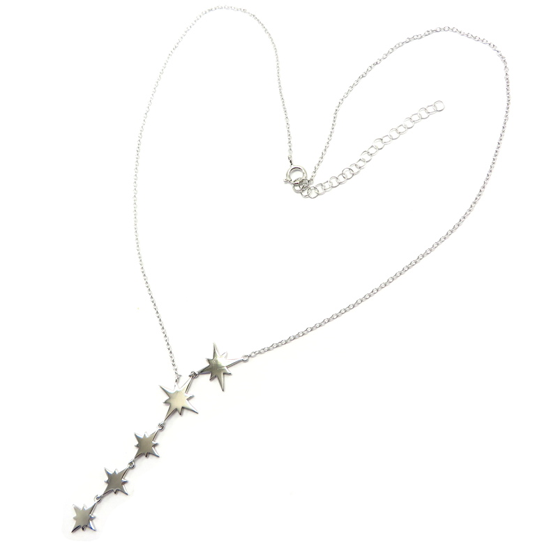 Silver Necklace with Stars