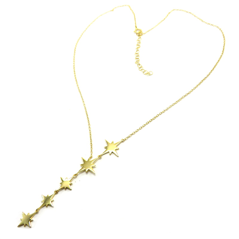 Silver Gold Plated Necklace with Stars