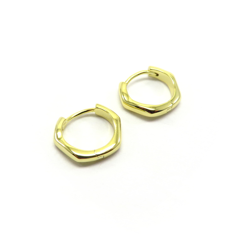 Gold Plated Hoop Silver Earrings