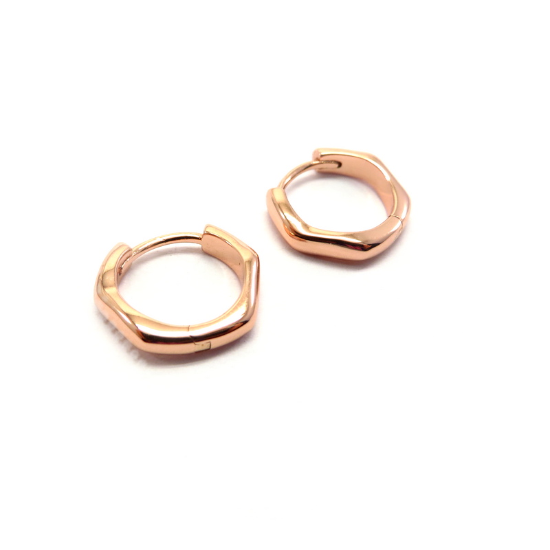 Rose Gold Plated Silver Hoop Earrings