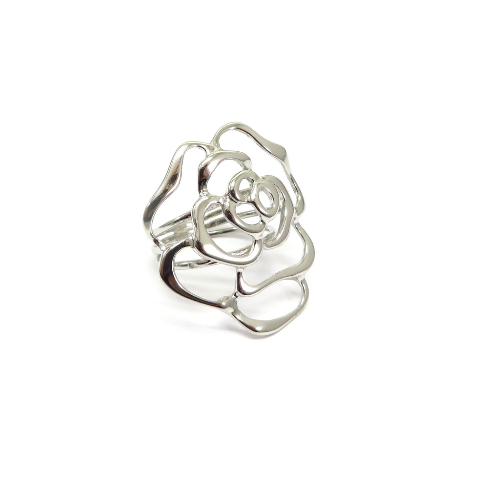Silver Filigree Rose Ring