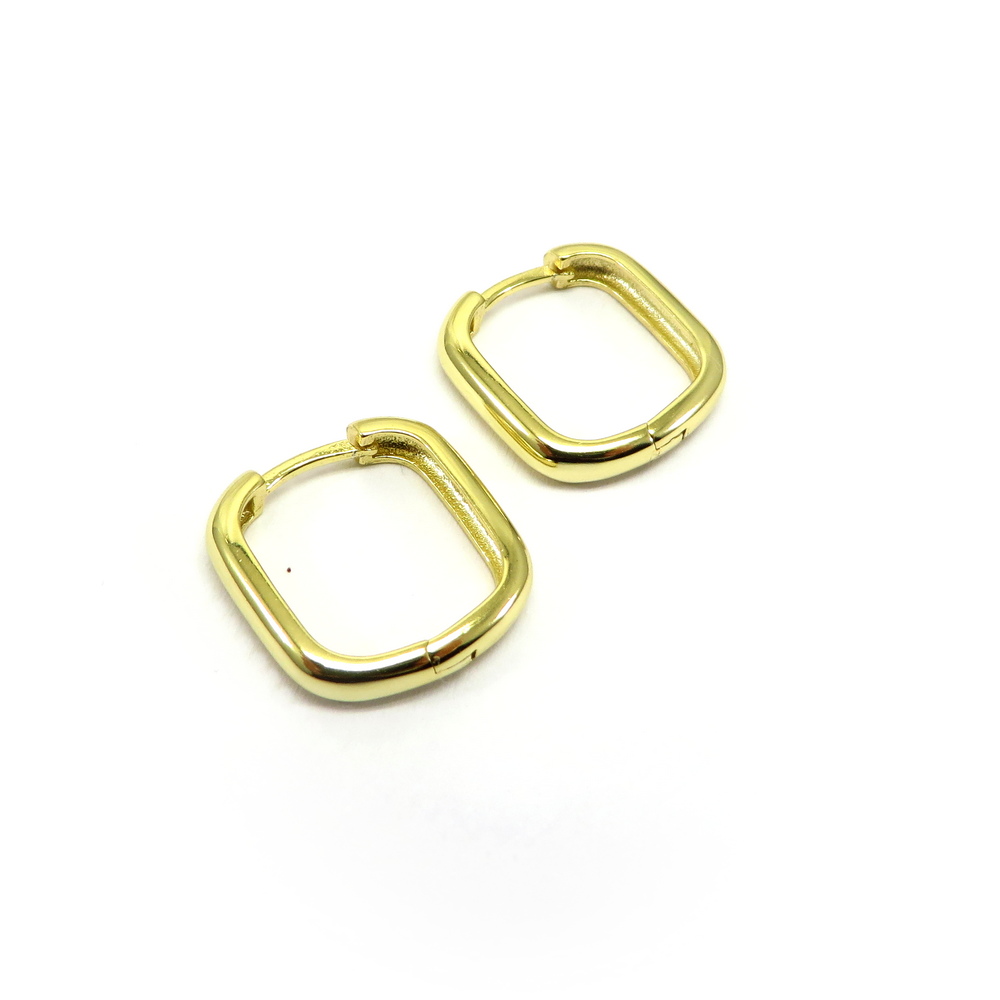 Gold Plated Square Hoop Earrings