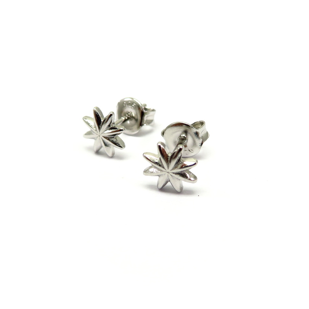 Silver Flower Stud Earrings