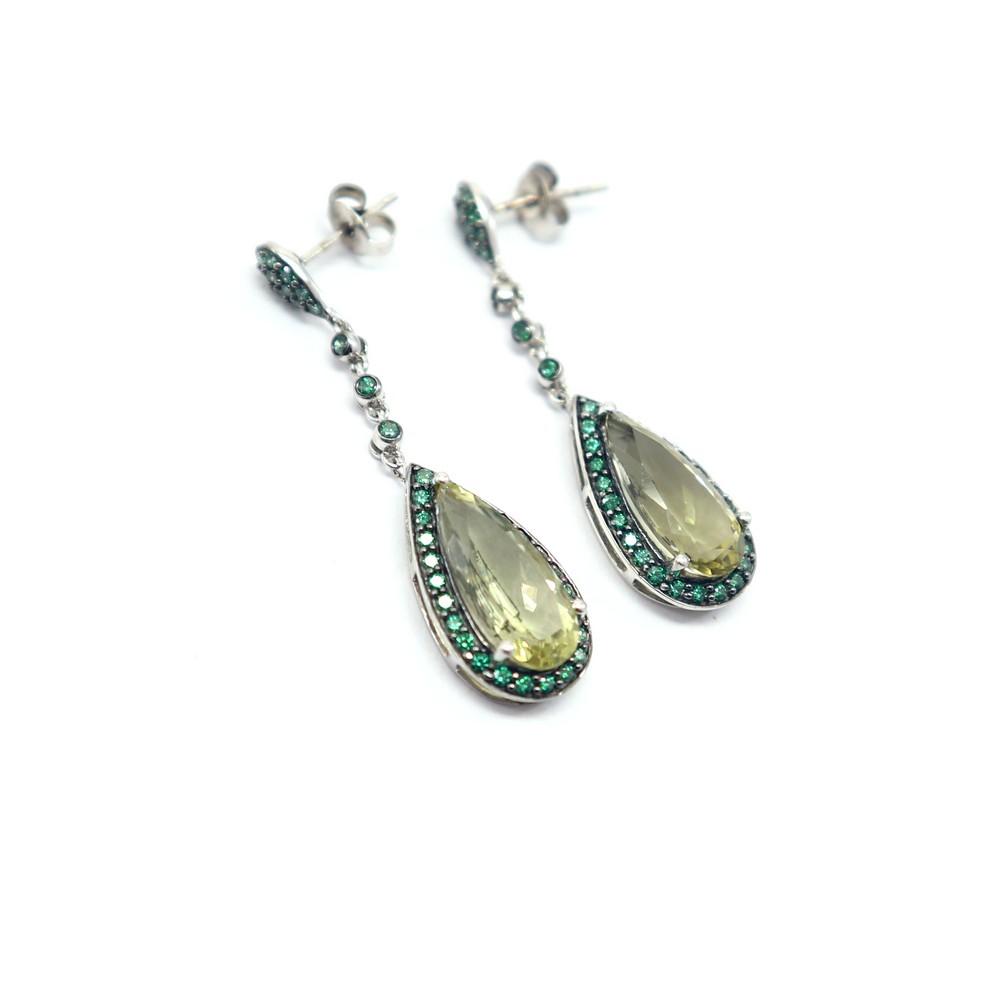 Teardrop Lemon Quartz Drop Earrings