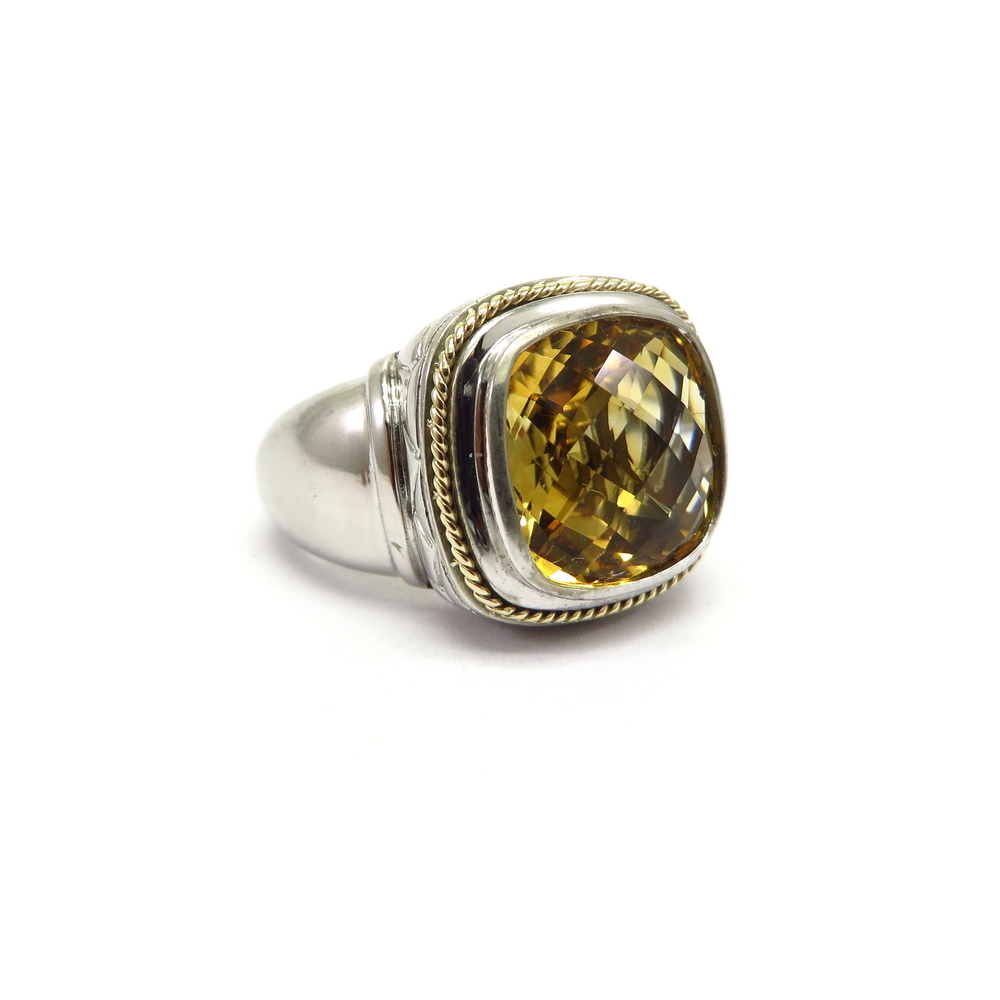 Square Citrine Ring