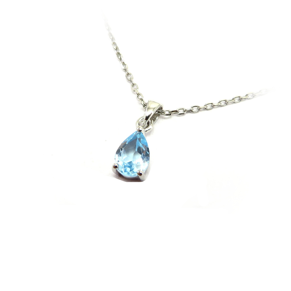 Blue Topaz Teardrop Pendant