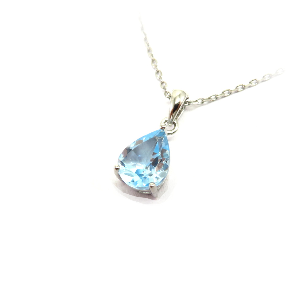 Teardrop Sky Blue Topaz Pendant